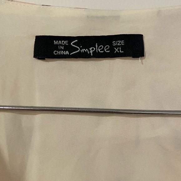 Simplee EUC pastel floral long sleeve tiered chiffon dress size xl - Picture 7 of 7